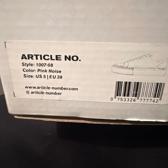 Men’s Article No / Number Pink Noise Low Tops sz5 w/dust bag - Picture 7 of 8